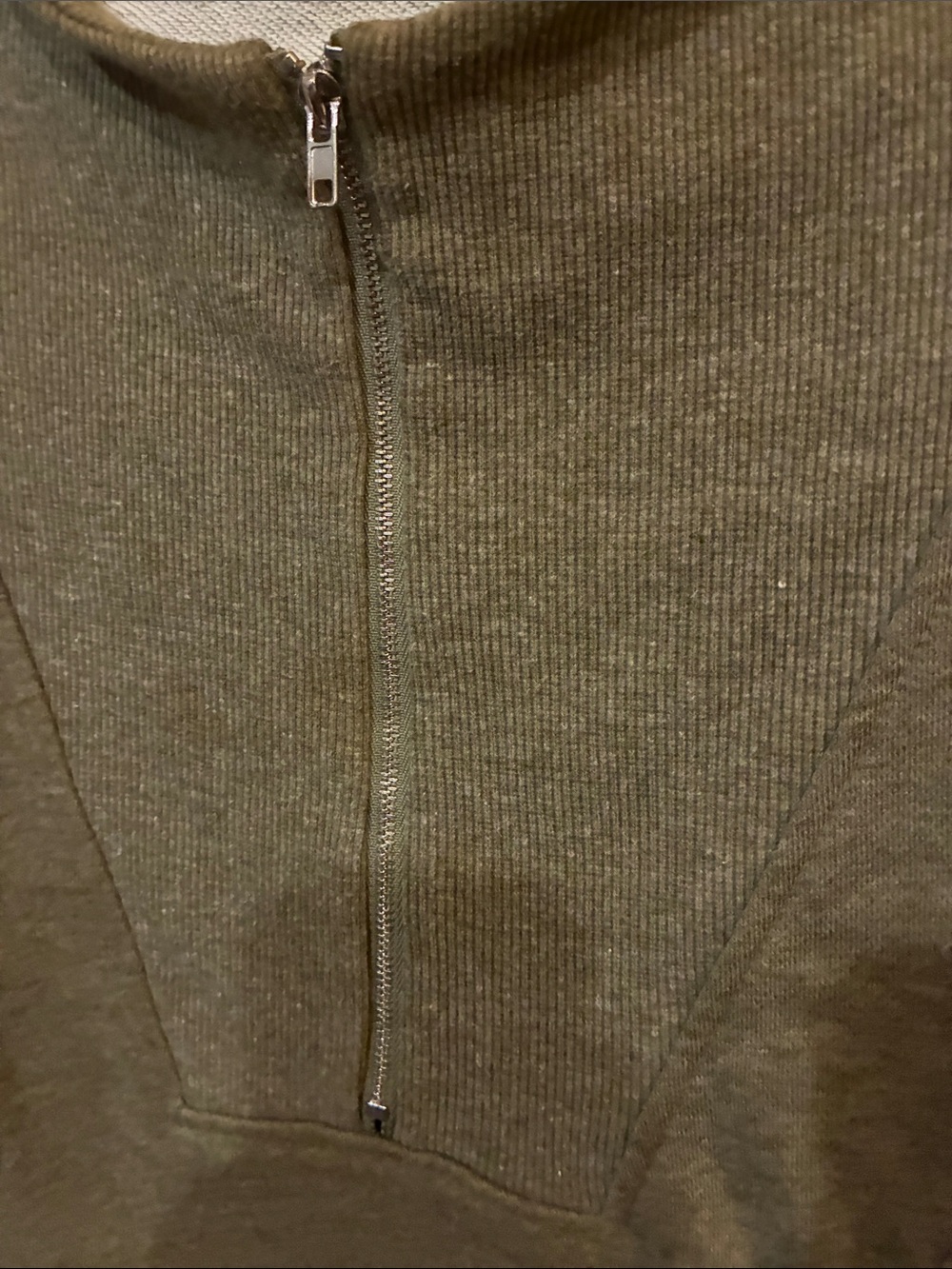 Cider Cropped Olive Half-Zip Sweatshirt - Picture 3 of 6